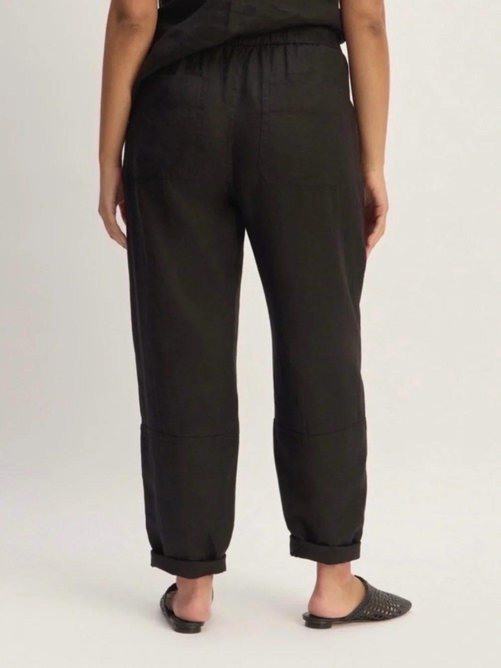 Everlane pull on linen barrel pant